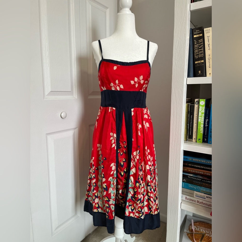Elegant Red Floral Dress